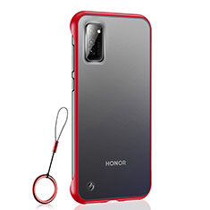 Huawei Honor V30 5G用ハードカバー クリスタル クリア透明 S04 ファーウェイ レッド
