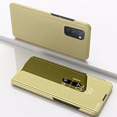 Huawei Honor V30 5G用手帳型 レザーケース スタンド 鏡面 カバー M02 ファーウェイ ゴールド