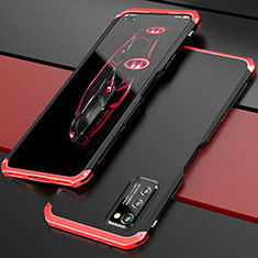 Huawei Honor V30 5G用ケース 高級感 手触り良い アルミメタル 製の金属製 カバー ファーウェイ レッド・ブラック