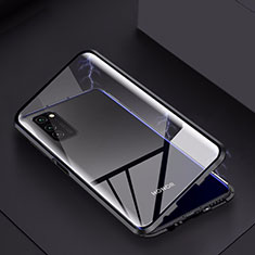 Huawei Honor V30 5G用ケース 高級感 手触り良い アルミメタル 製の金属製 360度 フルカバーバンパー 鏡面 カバー M02 ファーウェイ ブラック