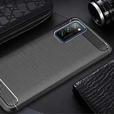 Huawei Honor V30 5G用シリコンケース ソフトタッチラバー ライン カバー ファーウェイ ブラック