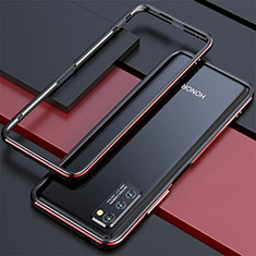 Huawei Honor V30 5G用ケース 高級感 手触り良い アルミメタル 製の金属製 バンパー カバー ファーウェイ レッド・ブラック