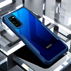 Huawei Honor V30 5G用ハイブリットバンパーケース クリア透明 プラスチック 鏡面 カバー ファーウェイ ネイビー