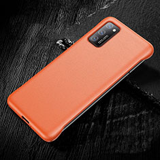 Huawei Honor V30 Pro 5G用ケース 高級感 手触り良いレザー柄 R01 ファーウェイ オレンジ