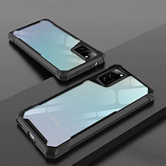 Huawei Honor V30 Pro 5G用ハイブリットバンパーケース クリア透明 プラスチック 鏡面 カバー H01 ファーウェイ ブラック