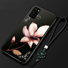 Huawei Honor V30 Pro 5G用シリコンケース ソフトタッチラバー 花 カバー ファーウェイ マルチカラー