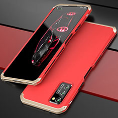 Huawei Honor V30 Pro 5G用ケース 高級感 手触り良い アルミメタル 製の金属製 カバー ファーウェイ ゴールド・レッド