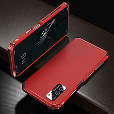Huawei Honor V30 Pro 5G用ケース 高級感 手触り良い アルミメタル 製の金属製 カバー M01 ファーウェイ レッド