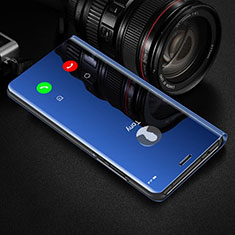 Huawei Honor V30 Pro 5G用手帳型 レザーケース スタンド 鏡面 カバー ファーウェイ ネイビー