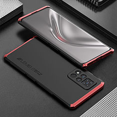 Huawei Honor V40 5G用360度 フルカバー ケース 高級感 手触り良い アルミメタル 製の金属製 ファーウェイ レッド・ブラック