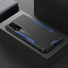Huawei Honor V40 5G用ケース 高級感 手触り良い アルミメタル 製の金属製 兼シリコン カバー PB1 ファーウェイ ネイビー