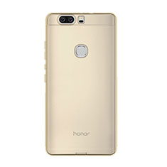 Huawei Honor V8用極薄ソフトケース シリコンケース 耐衝撃 全面保護 クリア透明 ファーウェイ ゴールド