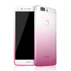 Huawei Honor V8用極薄ソフトケース グラデーション 勾配色 クリア透明 ファーウェイ ピンク