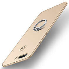 Huawei Honor V9用ハードケース プラスチック 質感もマット アンド指輪 A01 ファーウェイ ゴールド