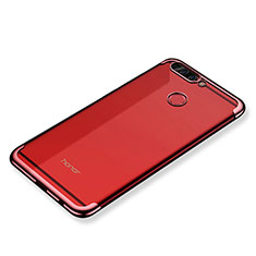 Huawei Honor V9用極薄ソフトケース シリコンケース 耐衝撃 全面保護 クリア透明 H02 ファーウェイ レッド