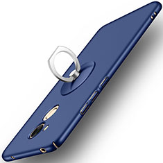 Huawei Honor V9 Play用ハードケース プラスチック 質感もマット アンド指輪 ファーウェイ ネイビー