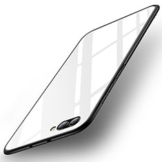 Huawei Honor View 10用ハイブリットバンパーケース プラスチック 鏡面 カバー M04 ファーウェイ ホワイト