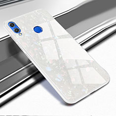Huawei Honor View 10 Lite用ハイブリットバンパーケース クリア透明 プラスチック 鏡面 カバー M03 ファーウェイ ホワイト