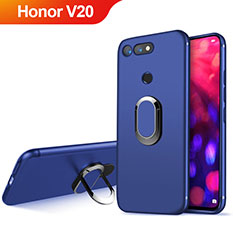 Huawei Honor View 20用極薄ソフトケース シリコンケース 耐衝撃 全面保護 アンド指輪 マグネット式 ファーウェイ ネイビー