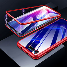 Huawei Honor View 20用ケース 高級感 手触り良い アルミメタル 製の金属製 バンパー 鏡面 カバー ファーウェイ レッド