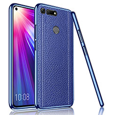 Huawei Honor View 20用シリコンケース ソフトタッチラバー レザー柄 M02 ファーウェイ ネイビー