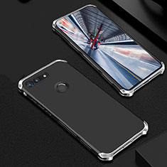 Huawei Honor View 20用ケース 高級感 手触り良い メタル兼プラスチック バンパー M01 ファーウェイ シルバー