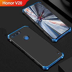 Huawei Honor View 20用ケース 高級感 手触り良い メタル兼プラスチック バンパー M01 ファーウェイ ネイビー・ブラック