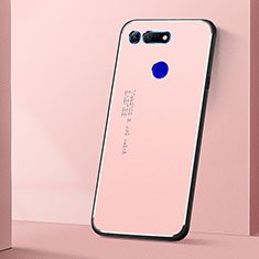 Huawei Honor View 20用ケース 高級感 手触り良い アルミメタル 製の金属製 カバー T04 ファーウェイ ピンク