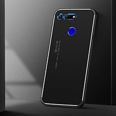 Huawei Honor View 20用ケース 高級感 手触り良い アルミメタル 製の金属製 カバー T04 ファーウェイ ブラック