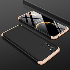 Huawei Honor View 30 5G用ハードケース プラスチック 質感もマット 前面と背面 360度 フルカバー ファーウェイ ゴールド・ブラック