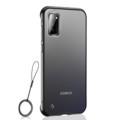 Huawei Honor View 30 Pro 5G用ハードカバー クリスタル クリア透明 S04 ファーウェイ ブラック