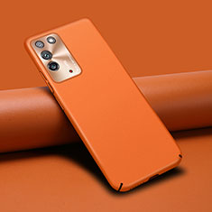 Huawei Honor X10 5G用ケース 高級感 手触り良いレザー柄 R02 ファーウェイ オレンジ