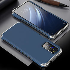 Huawei Honor X10 5G用ケース 高級感 手触り良い アルミメタル 製の金属製 カバー T02 ファーウェイ ネイビー