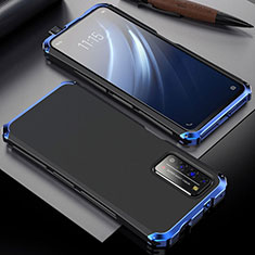Huawei Honor X10 5G用ケース 高級感 手触り良い アルミメタル 製の金属製 カバー T02 ファーウェイ ネイビー・ブラック