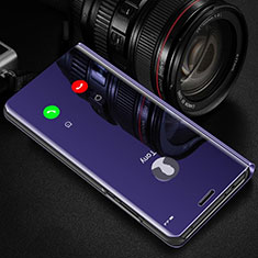 Huawei Honor X10 5G用手帳型 レザーケース スタンド 鏡面 カバー L02 ファーウェイ パープル