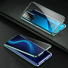 Huawei Honor X10 5G用ケース 高級感 手触り良い アルミメタル 製の金属製 360度 フルカバーバンパー 鏡面 カバー ファーウェイ グリーン