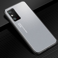Huawei Honor X10 Max 5G用ケース 高級感 手触り良い アルミメタル 製の金属製 カバー ファーウェイ シルバー