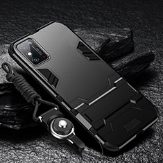 Huawei Honor X10 Max 5G用ハイブリットバンパーケース スタンド プラスチック 兼シリコーン カバー R01 ファーウェイ ブラック