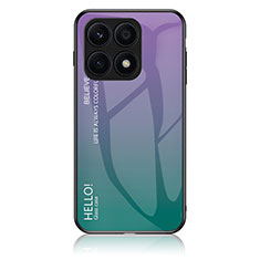 Huawei Honor X6 5G用ハイブリットバンパーケース プラスチック 鏡面 虹 グラデーション 勾配色 カバー LS1 ファーウェイ マルチカラー