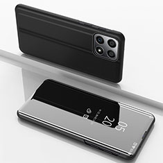 Huawei Honor X6用手帳型 レザーケース スタンド 鏡面 カバー ファーウェイ ブラック