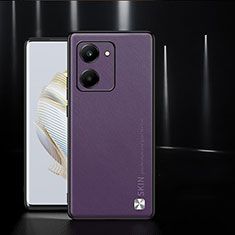 Huawei Honor X7a用ケース 高級感 手触り良いレザー柄 S01 ファーウェイ パープル