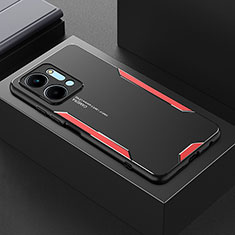 Huawei Honor X7a用ケース 高級感 手触り良い アルミメタル 製の金属製 兼シリコン カバー PB1 ファーウェイ レッド