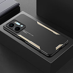 Huawei Honor X7a用ケース 高級感 手触り良い アルミメタル 製の金属製 兼シリコン カバー PB1 ファーウェイ ゴールド