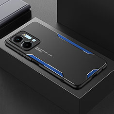 Huawei Honor X7a用ケース 高級感 手触り良い アルミメタル 製の金属製 兼シリコン カバー PB1 ファーウェイ ネイビー