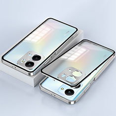 Huawei Honor X7a用ケース 高級感 手触り良い アルミメタル 製の金属製 360度 フルカバーバンパー 鏡面 カバー ファーウェイ シルバー