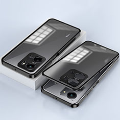 Huawei Honor X7a用ケース 高級感 手触り良い アルミメタル 製の金属製 360度 フルカバーバンパー 鏡面 カバー ファーウェイ ブラック