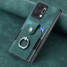 Huawei Honor X7a用シリコンケース ソフトタッチラバー レザー柄 カバー SD1 ファーウェイ グリーン