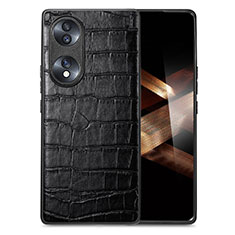 Huawei Honor X7b用ケース 高級感 手触り良いレザー柄 S01D ファーウェイ ブラック