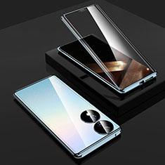 Huawei Honor X7b用ケース 高級感 手触り良い アルミメタル 製の金属製 360度 フルカバーバンパー 鏡面 カバー P01 ファーウェイ ネイビー