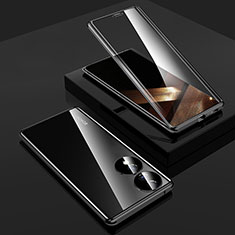 Huawei Honor X7b用ケース 高級感 手触り良い アルミメタル 製の金属製 360度 フルカバーバンパー 鏡面 カバー P01 ファーウェイ ブラック